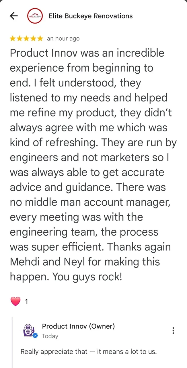 Product Innov Testimonial - Elite Buckeye Renovations