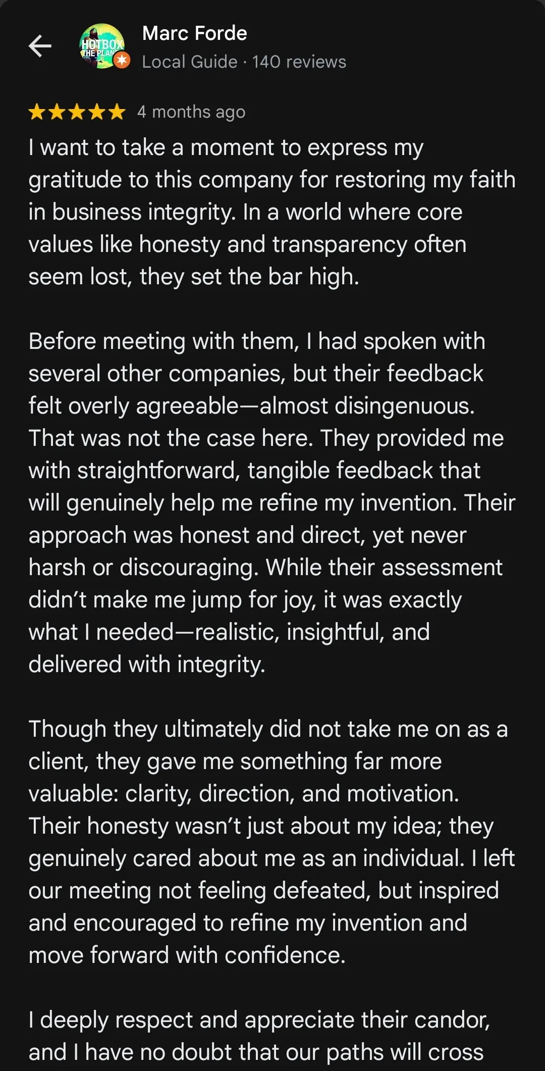 Product Innov Testimonial - Marc Forde