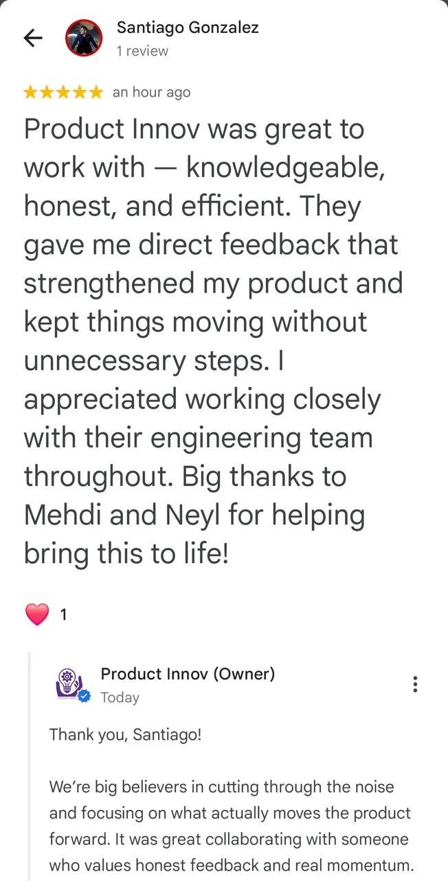 Product Innov Testimonial - Santiago Gonzalez